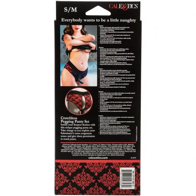 Трусики с доступом и съемной насадкой Crotchless Pegging Panty Set S/M - Scandal. Фотография 11.