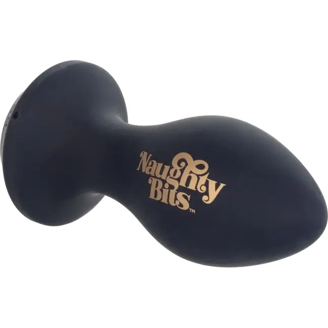 Черная анальная вибропробка с оранжевым кристаллом Naughty Bits Shake Your Ass - 10,75 см - Naughty Bits. Фотография 2.