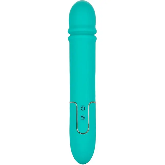 Бирюзовый гладкий вибратор Shameless Flirt - 25,5 см - Shameless. Фотография 3.
