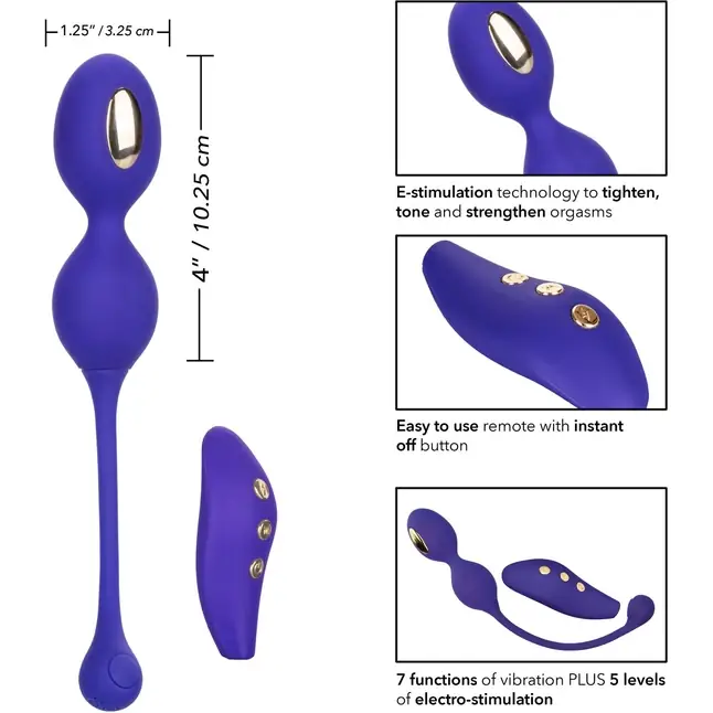 Фиолетовые виброшарики с электростимуляцией Impulse Intimate E-Stimulator Dual Kegel - Impulse. Фотография 7.