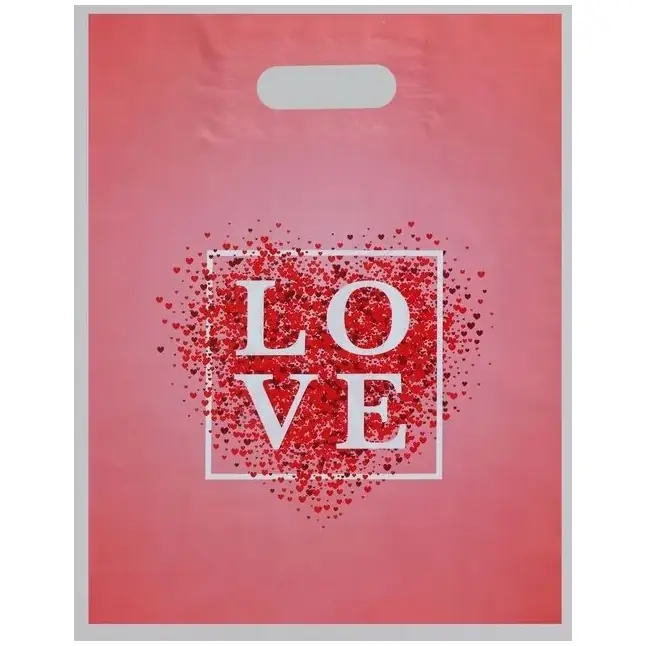 Полиэтиленовый пакет Love - 31 х 40 см - ТикоПластик