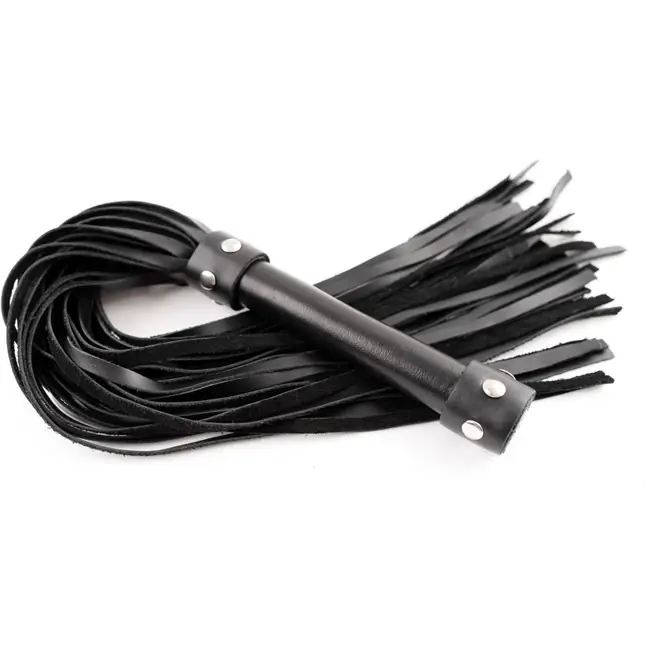 Черная кожаная плеть с ручкой - 55 см - Lady s Arsenal Black. Фотография 3.