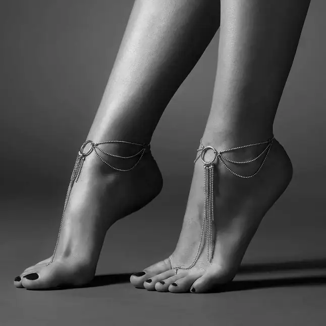 Серебристые браслеты на ноги Magnifique Feet Chain