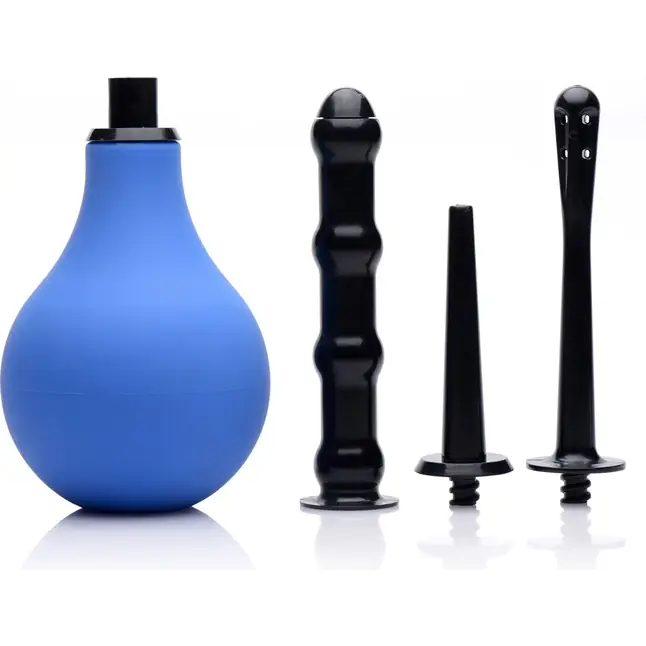 Анальный душ с 3 насадками Premium One-way Valve Anal Douche Set - CleanStream