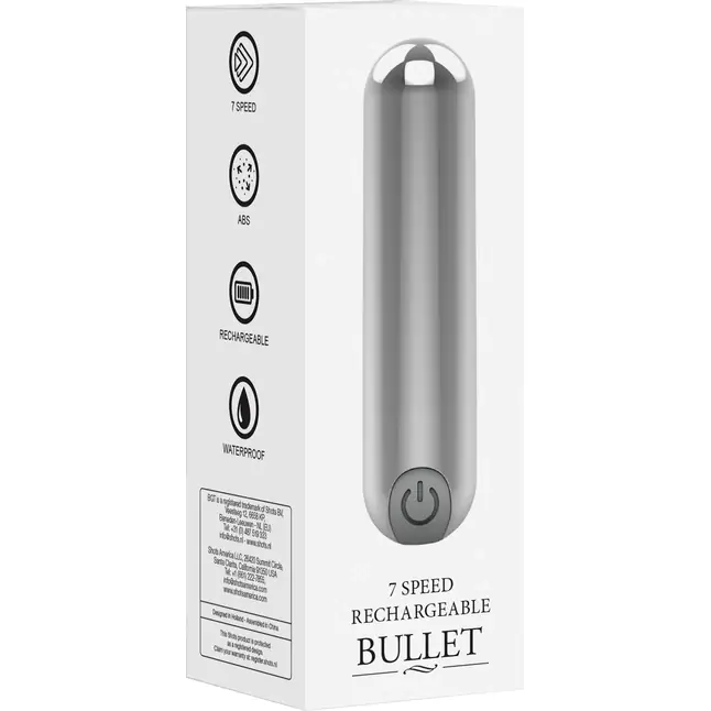 Серебристая перезаряжаемая вибропуля 7 Speed Rechargeable Bullet - 7,7 см - Be Good Tonight. Фотография 6.