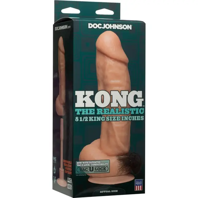 Телесный вибратор Kong - 23,6 см. Фотография 3.