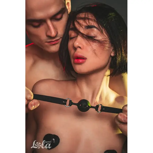 Черный кляп-шарик Charmer L - Party Hard. Фотография 15.
