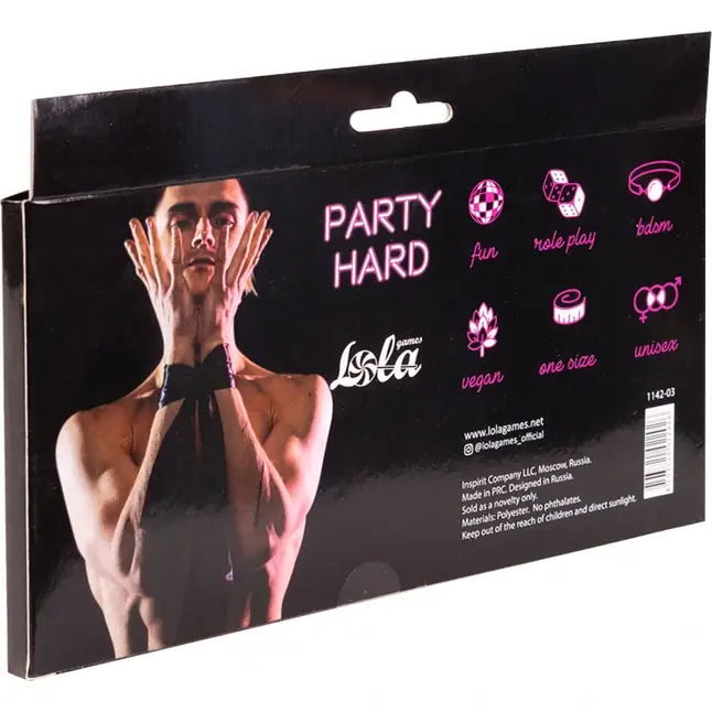 Черная лента для связывания Wink - 152 см - Party Hard. Фотография 4.