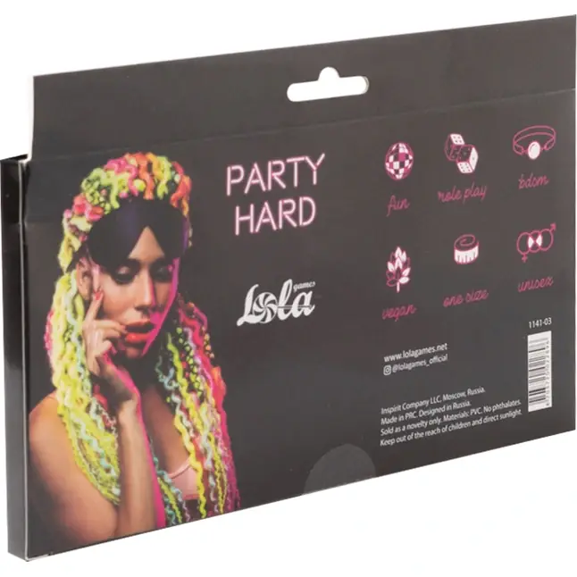 Черная маска Shy - Party Hard. Фотография 4.