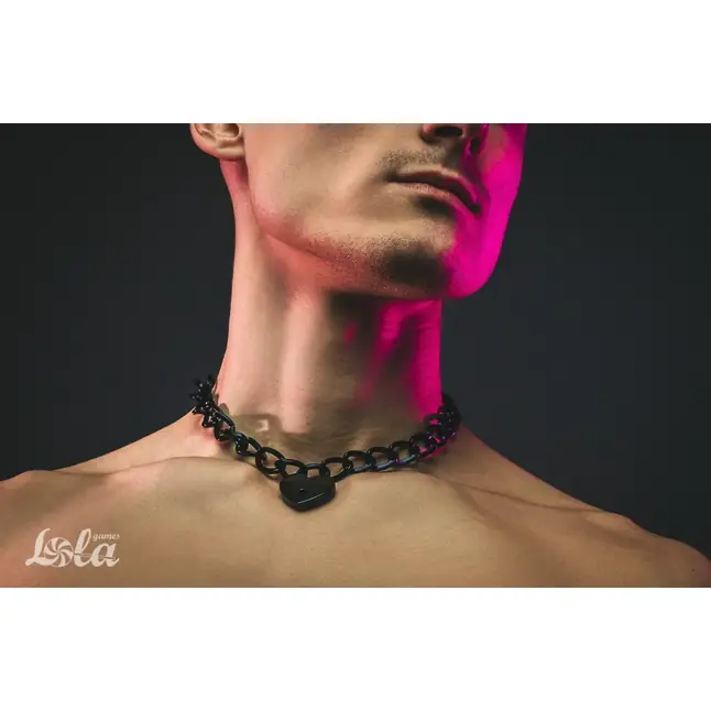 Черный ошейник Embrace с ключиком - Party Hard. Фотография 6.