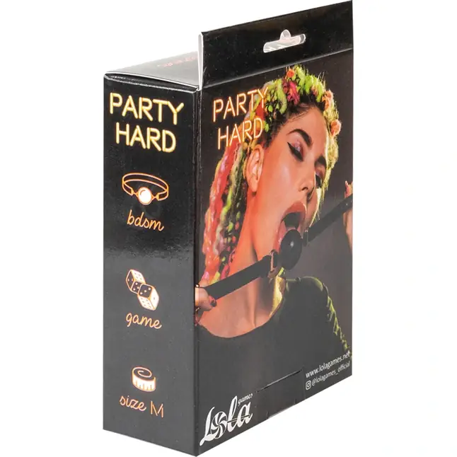 Черный кляп-шарик Charmer M - Party Hard. Фотография 3.