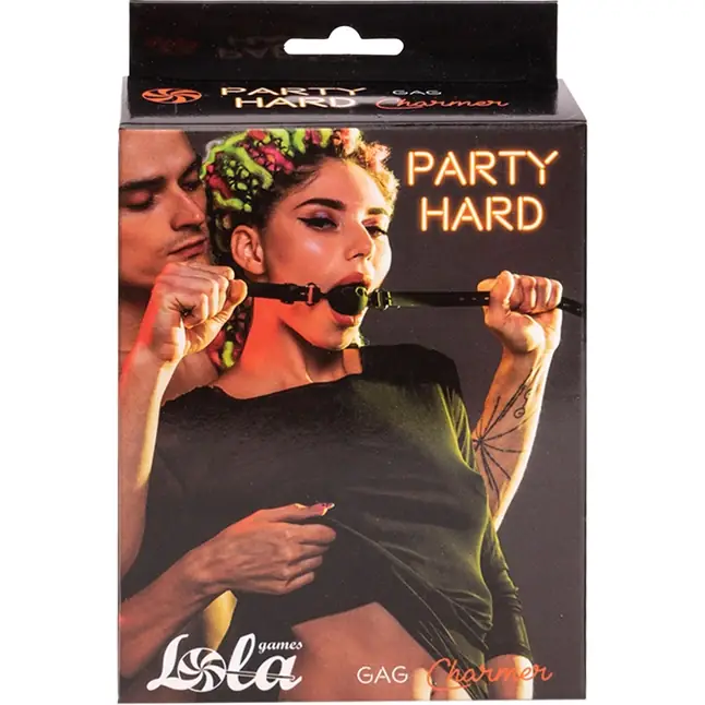 Черный кляп-шарик Charmer M - Party Hard. Фотография 4.