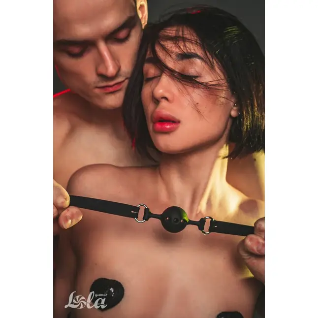 Черный кляп-шарик Charmer M - Party Hard. Фотография 8.