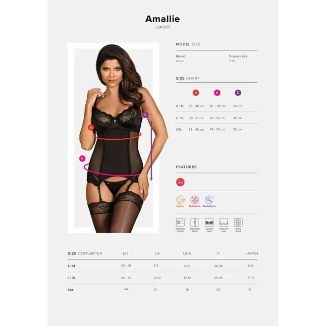Соблазнительный корсаж Amallie с кружевом - Sexy. Фотография 5.