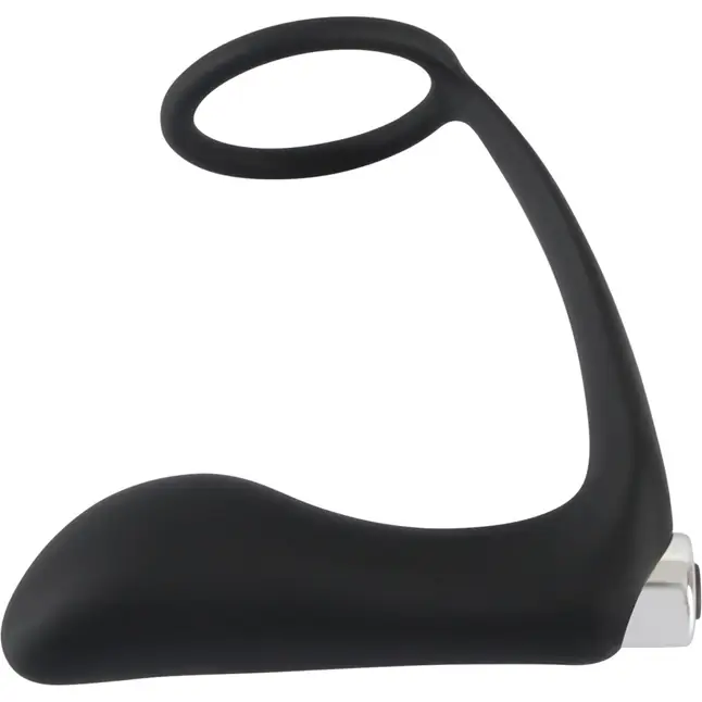 Черное эрекционное кольцо с анальной вибропробкой Vibrating Ring Plug - You2Toys. Фотография 3.