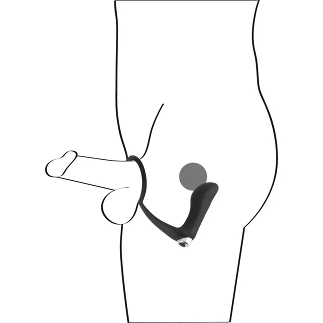 Черное эрекционное кольцо с анальной вибропробкой Vibrating Ring Plug - You2Toys. Фотография 9.
