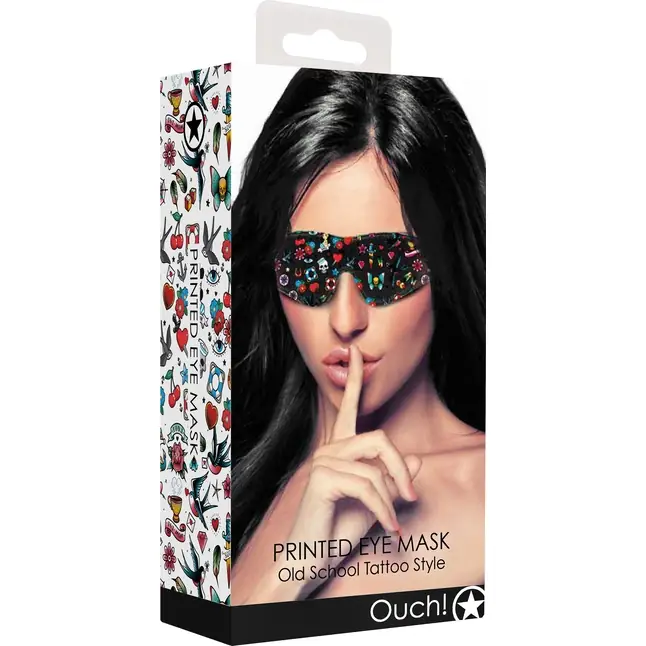 Маска Printed Eye Mask Old School Tattoo Style - Ouch!. Фотография 3.