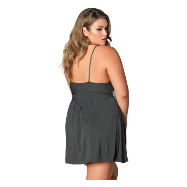 Ночная рубашка с кружевной вставкой Jersey Lace Slipdress. Фотография 2.