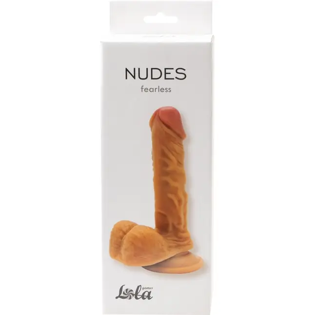 Кофейный фаллоимитатор на присоске Fearless - 16,8 см - Nudes. Фотография 3.