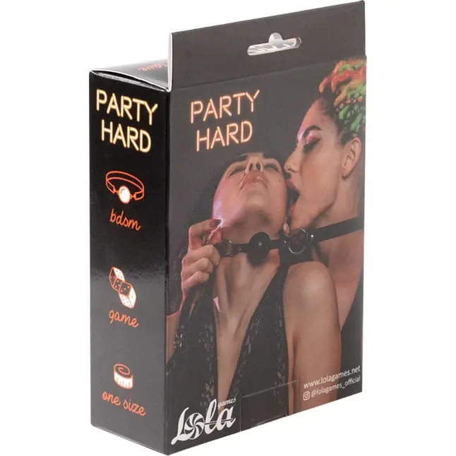 Черный гладкий кляп-шарик Crave - Party Hard. Фотография 3.