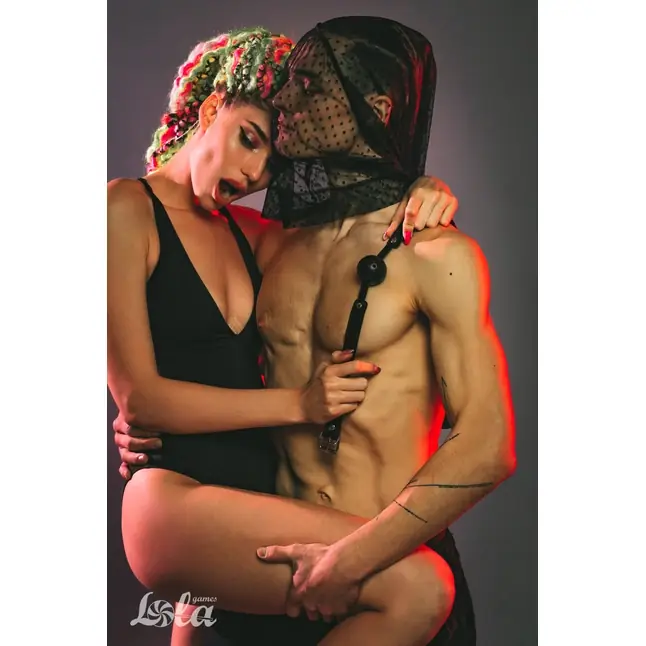 Черный кляп-шарик Joyride - Party Hard. Фотография 7.