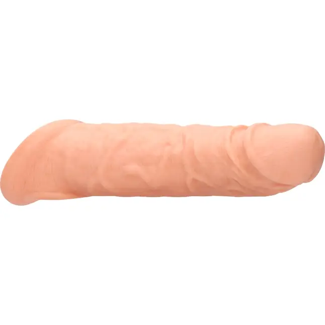 Телесная насадка с кольцом Penis Extender with Rings - 21 см - RealRock. Фотография 5.