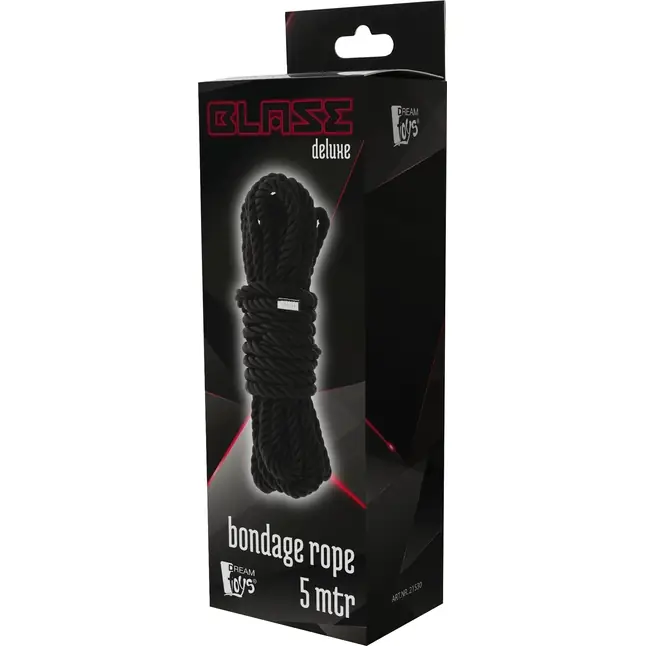 Черная веревка для шибари Deluxe Bondage Rope - 5 м - Blaze. Фотография 2.