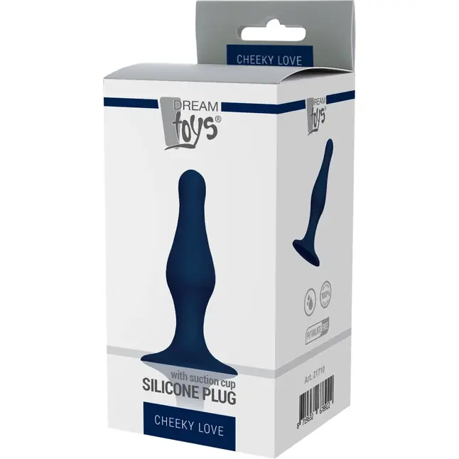 Синяя анальная пробка SILICONE PLUG MEDIUM - 12,7 см - Cheeky Love. Фотография 3.