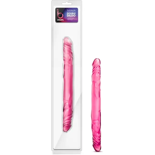 Розовый двусторонний фаллоимитатор 14 Double Dildo - 35,5 см - B Yours. Фотография 4.