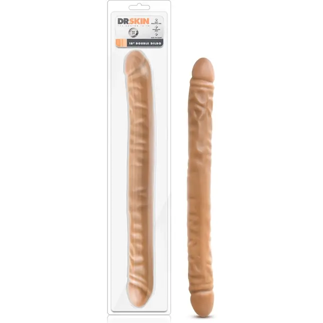 Телесный двусторонний фаллоимитатор 18 inch Double Dildo - 45,7 см - Dr. Skin. Фотография 3.