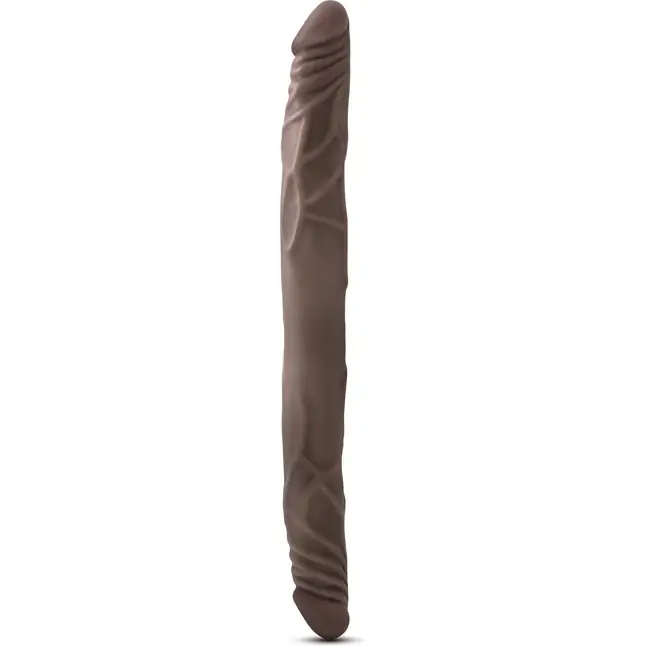 Коричневый двусторонний фаллоимитатор 14 Inch Double Dildo - 35 см - Dr. Skin