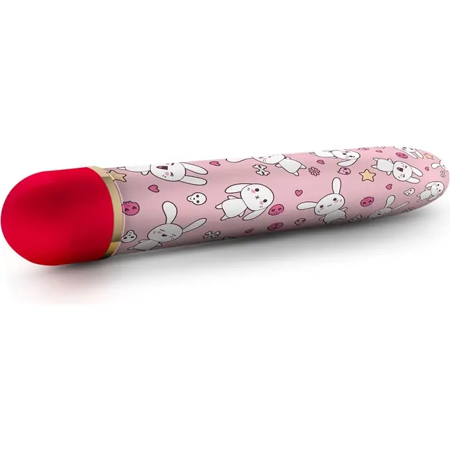 Яркий вибромассажёр с принтом Sweet Bunny - 17,8 см - The Collection. Фотография 4.