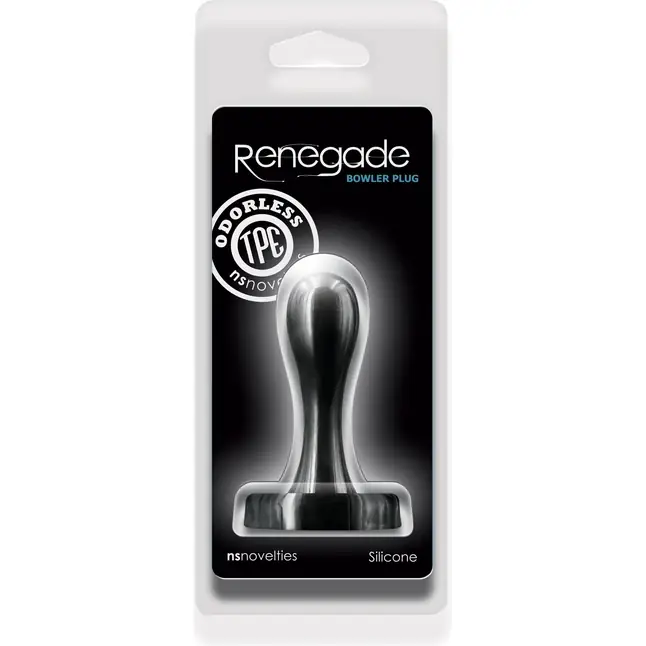 Черная анальная пробка Bowler Plug SM - 8,4 см - Renegade. Фотография 2.