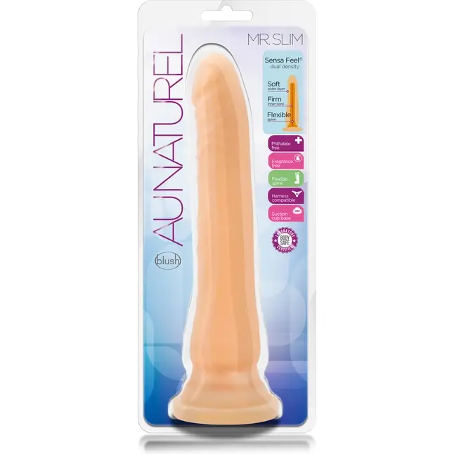Телесный фаллоимитатор Mr. Slim - 20 см - Au Naturel. Фотография 3.