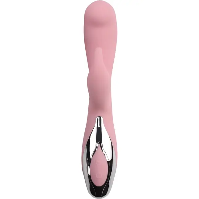 Нежно-розовый вибратор со стимулятором клитора Vertigo Bunny Dream - 19 см - Aphrovibe. Фотография 2.