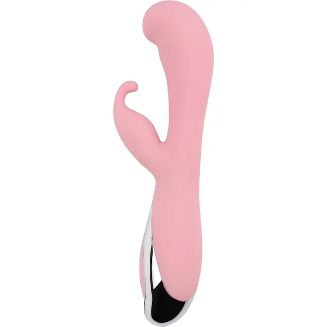 Нежно-розовый вибратор со стимулятором клитора Vertigo Bunny Dream - 19 см - Aphrovibe. Фотография 3.