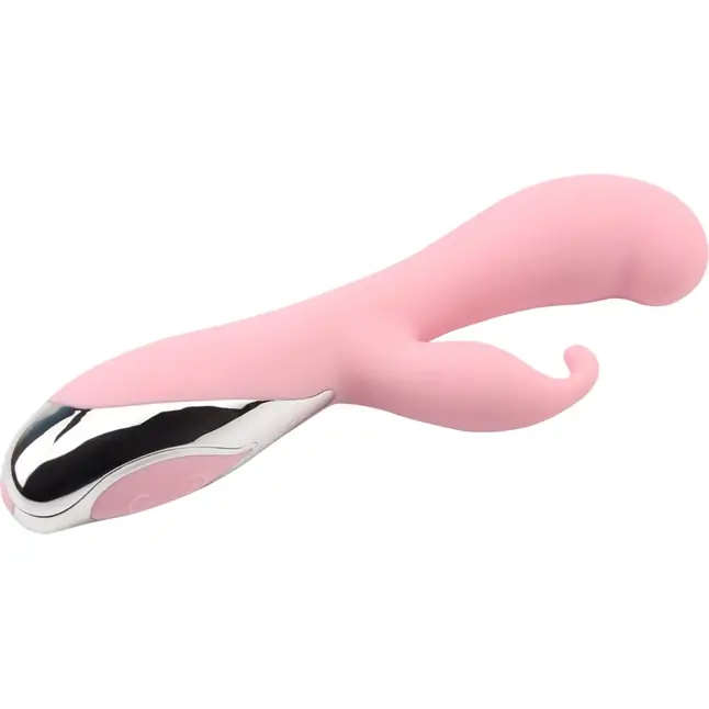 Нежно-розовый вибратор со стимулятором клитора Vertigo Bunny Dream - 19 см - Aphrovibe. Фотография 5.