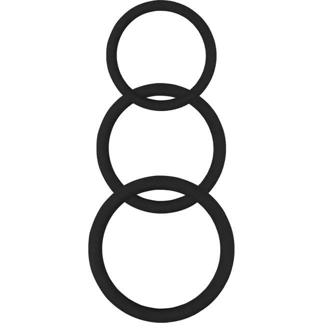 Набор из 3 черных эрекционных колец Magnum Force Cock Ring - Get Lock