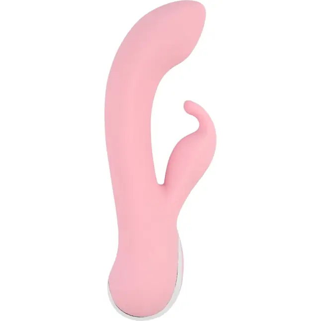 Нежно-розовый вибратор со стимулятором клитора Intimate G Rabbit - 18 см - Aphrovibe