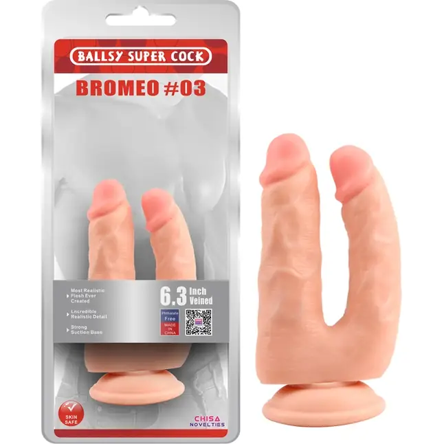 Телесный анально-вагинальный фаллоимитатор Bromeo #03 - 18 см - Ballsy Super Cock. Фотография 2.