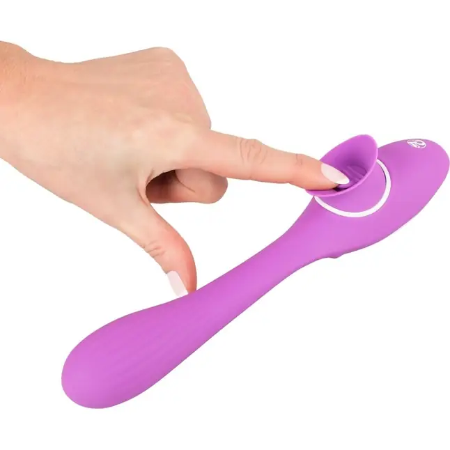 Лиловый гнущийся вибратор Licking Vibe - 22,3 см - You2Toys. Фотография 4.