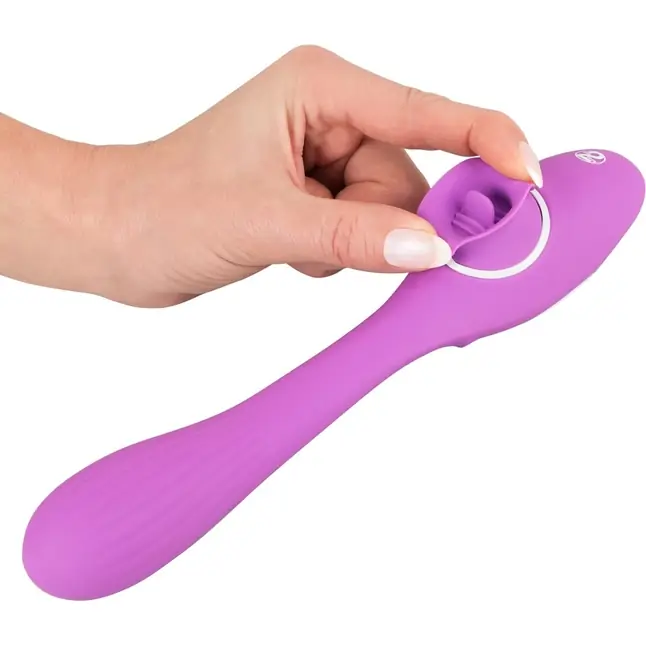 Лиловый гнущийся вибратор Licking Vibe - 22,3 см - You2Toys. Фотография 5.