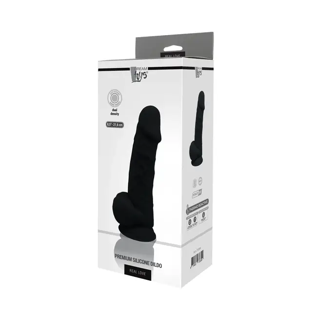 Черный фаллоимитатор на присоске DILDO 8.5INCH - 20 см - Real Love. Фотография 2.