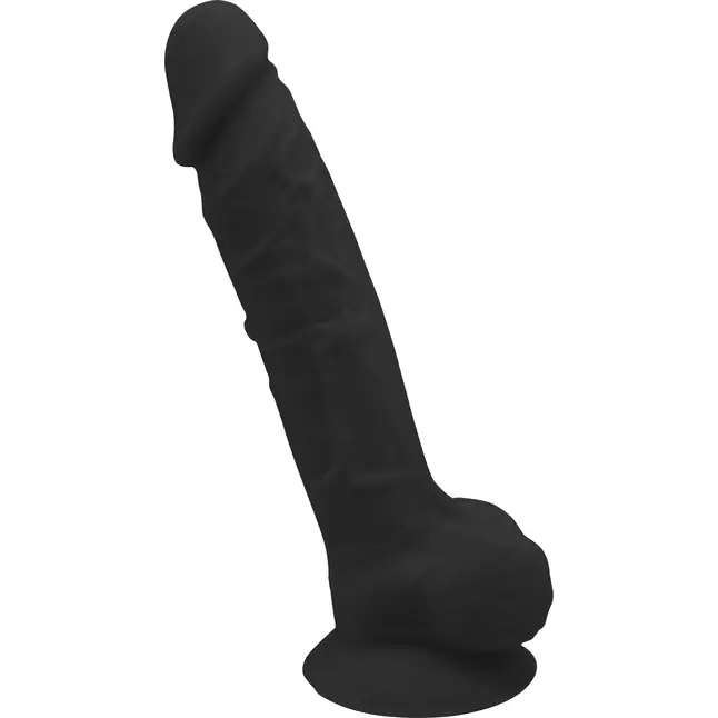 Черный фаллоимитатор на присоске DILDO 9.5INCH - 21 см - Real Love