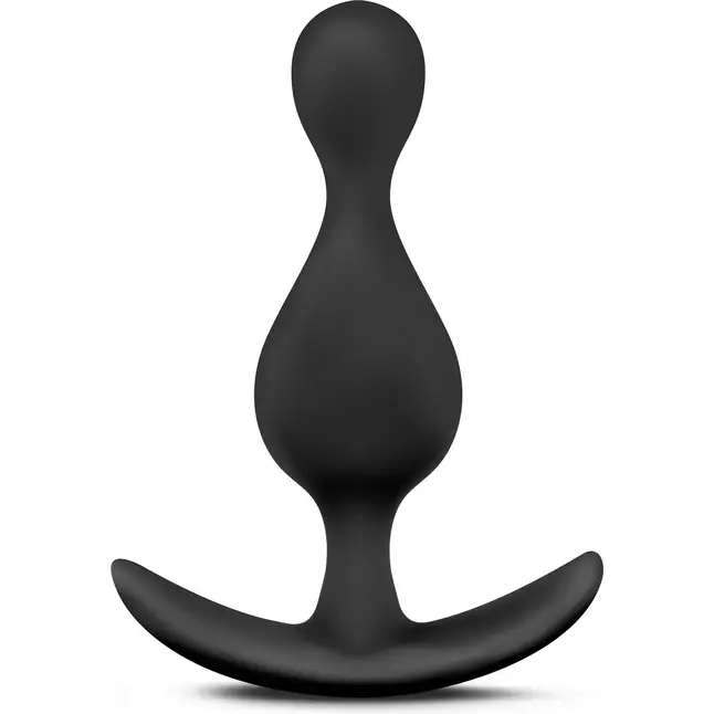 Черная анальная пробка Platinum Wave Plug - 11,4 см - Anal Adventures Platinum