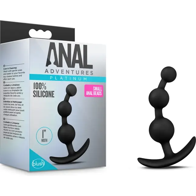 Черная анальная цепочка Platinum Small Anal Beads - 13,3 см - Anal Adventures Platinum. Фотография 3.