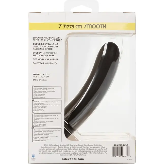 Черный силиконовый анальный стимулятор 7” Smooth Probe - 17,75 см. Фотография 9.