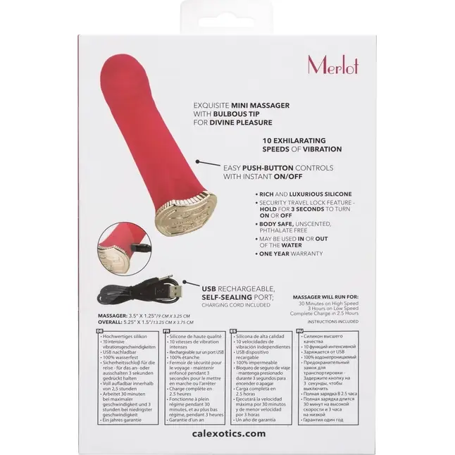 Ярко-розовый мини-вибромассажер для стимуляции точки G Uncorked Merlot - 13,25 см - Uncorked. Фотография 8.