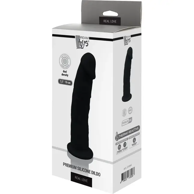 Черный реалистичный фаллоимитатор DILDO 7.5INCH BLACK - 19 см - Real Love. Фотография 2.