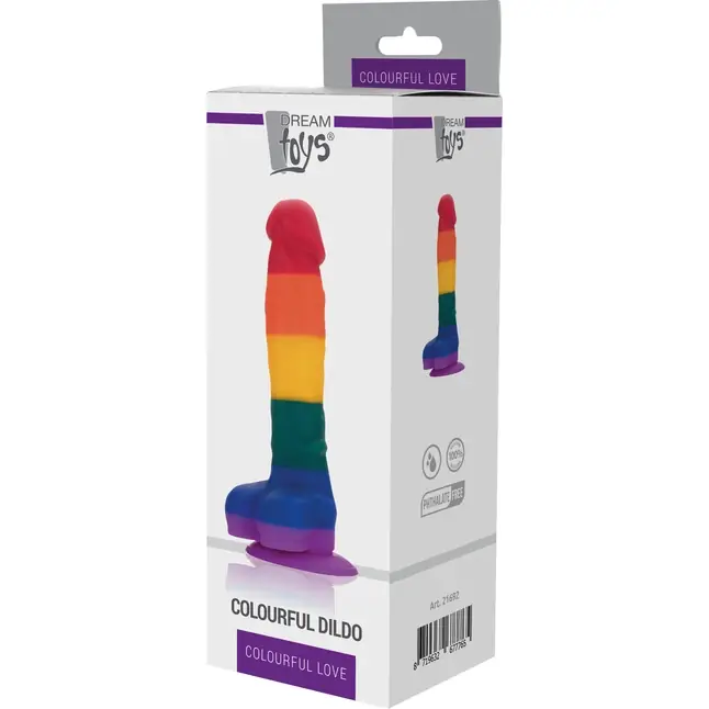Разноцветный фаллоимитатор-реалистик COLOURFUL DILDO - 17,5 см - Colourful love. Фотография 6.